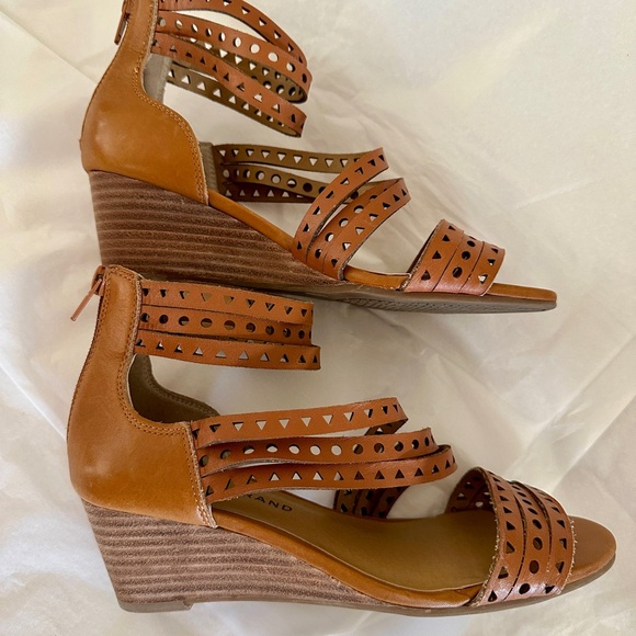 Lucky Brand Shoes - Lucky Brand Jaleels Taupe, Strappy Wedge Sandals, 6.5M